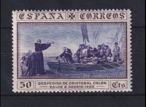 Spanien 1930 Kolumbus 50 C violettbraun/blau Mi.-Nr. 513 postfrisch **