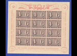Schweiz 1938 100 Jahre Schweizer Briefmarken Mi.-Nr. Block 9 postfrisch **