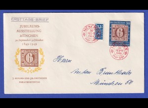 100 Jahre Dt. Briefmarken 30Pfg-Wert Mi.-Nr. 115 auf FDC mit rotem So-O MÜNCHEN