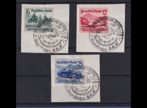 Deutsches Reich 1939 Nürburgring-Rennen Mi.-Nr. 695-697 gest. auf Briefstücken