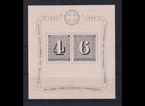 Schweiz 1943 100 Jahre Zürich Briefmarken Mi.-Nr. Block 8 postfrisch **