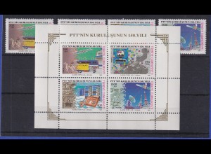 Türkei 1990 150 Jahre Türkische Post Mi.-Nr. Block 29 und 2910-2913 postfrisch**