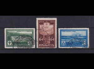 Rumänien 1932 Wohlfahrtseinrichtungen für Postbeamte Mi.-Nr. 446-448 gestempelt