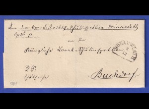Bayern Dienstbrief mit Halbkreis-Stempel DONAUWÖRTH 1861