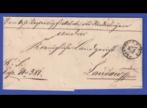 Bayern Dienstbrief mit Rundstempel LANDSHUT 1861