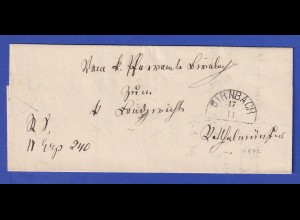 Bayern Dienstbrief mit Halbkreis-Stempel BIRNBACH 1872