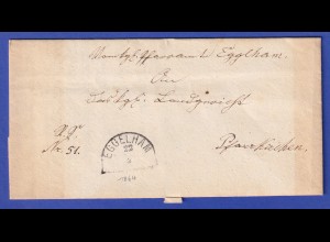 Bayern Dienstbrief mit Halbkreis-Stempel EGGELHAM 1864
