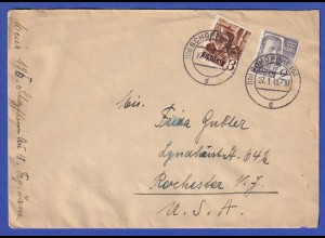 Franz. Zone Baden Mi.-Nr. 1 u. 2 auf Brief aus SCHOPFHEIM in die USA vom 27.1.48