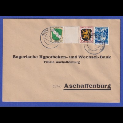 Franz. Zone Rh.-Pfalz Mi.-Nr. 7 in MIF auf Brief aus Alsheim vom 7.1.48