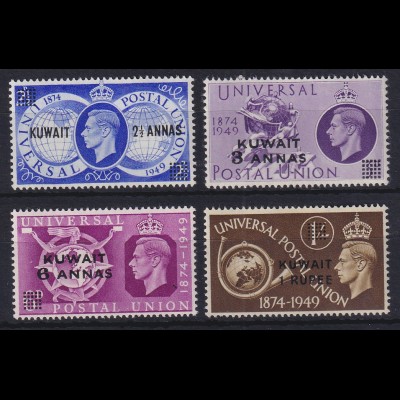Kuwait 1949 Weltpostverein mit Aufdruck Mi.-Nr. 81-84 postfrisch **