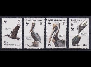 British Virgin Islands 1988 WWF Vögel Pelikan Mi.-Nr. 637-640 postfrisch **