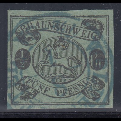 BRAUNSCHWEIG 1863 ½ Gr bzw. 5Pfg Mi.-Nr. 10A gest. geprüft 