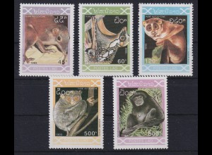 Laos 1993 Säugetiere Hörnchen Lemuren Affe Mi.-Nr. 1353-1357 postfrisch ** 