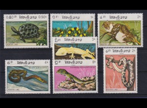 Laos 1984 Reptilien Mi.-Nr. 773-779 postfrisch ** 