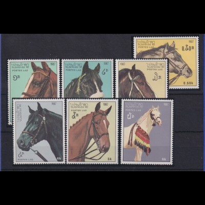 Laos 1987 Pferde Mi.-Nr. 1003-1009 postfrisch ** 