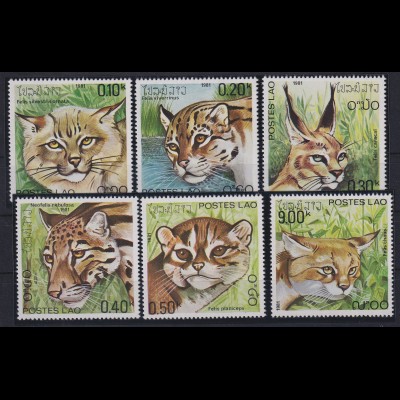 Laos 1981 Raubkatzen Mi.-Nr. 517-522 postfrisch ** 