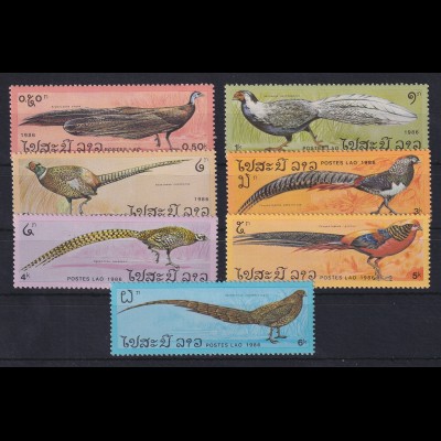 Laos 1986 Vögel Fasane Mi.-Nr. 922-928 postfrisch ** 
