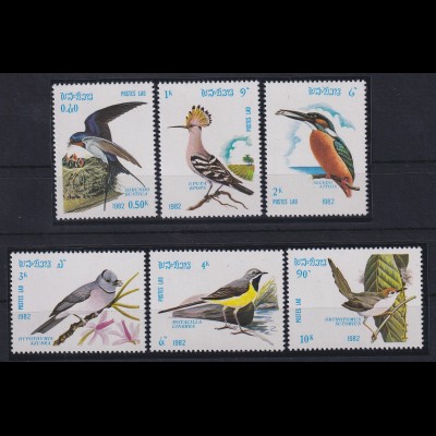 Laos 1982 Vögel Mi.-Nr. 541-546 postfrisch ** 