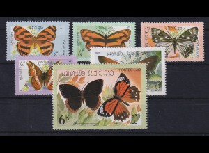 Laos 1982 Schmetterlinge Mi.-Nr. 554-559 postfrisch ** 