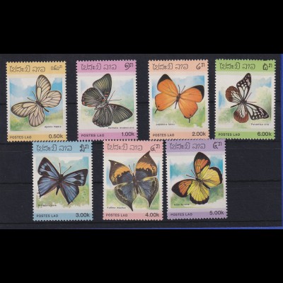 Laos 1986 Schmetterlinge Mi.-Nr. 897-903 postfrisch ** 