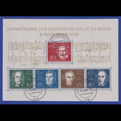 Bundesrepublik 1959 Beethovenblock Mi.-Nr. Block 2 mit Tages-Stempel DÜSSELDORF 