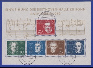 Bundesrepublik 1959 Beethovenblock Mi.-Nr. Block 2 schön gestempelt DÜSSELDORF 