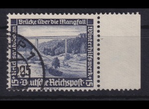 Deutsches Reich 1936 Mangfall-Brücke Mi.-Nr. 641 y Seitenrandstück gestempelt