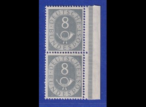 Posthornsatz 8-Pfg-Wert Mi.-Nr. 127 senkr. rechtes Seitenrand-Paar **