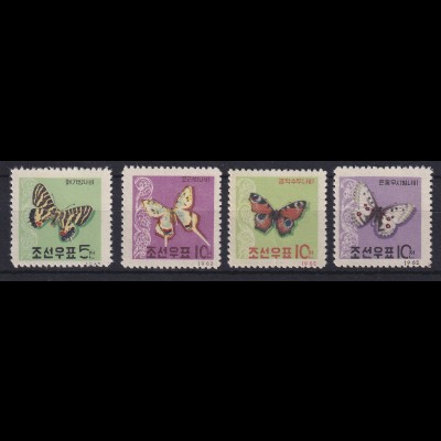 Korea Nord 1962 Schmetterlinge Mi.-Nr. 380-383 ungebraucht (*)
