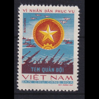 Vietnam Nord 1967 Portofreiheitsmarke Militär Mi.-Nr. 13 ungestempelt (*)
