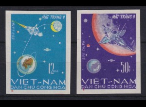 Vietnam Nord 1966 Mondlandung Luna 9 Mi.-Nr. 448 U - 449 U ungestempelt (*)