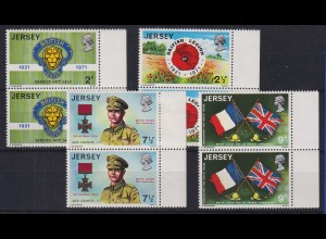 Jersey 1971 Britische Legion Mi.-Nr. 53-56 Seitenrandpaare postfrisch **