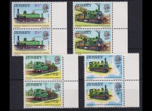 Jersey 1973 Historische Eisenbahnen Mi.-Nr. 85-88 senkr. Seitenrandpaare **