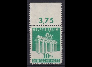 Bizone 1949 Berlin-Hilfe Mi.-Nr. 101 A Oberrandstück **