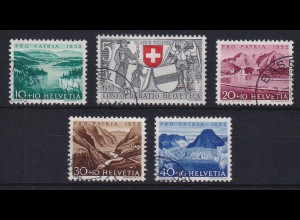 Schweiz 1952 Pro Patria Glarus u. Gewässer Mi.-Nr. 570-574 gestempelt