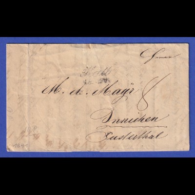Österreich Geschäftsbrief mit Zweizeiler HALL 1841