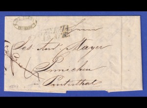 Österreich Geschäftsbrief mit Zweizeiler VENEZIA 1847