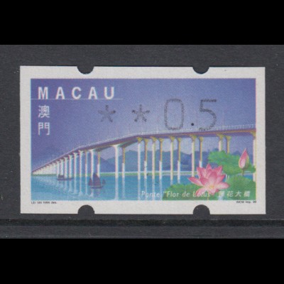 Macau 1999 Klüssendorf-ATM Lotusblumen-Brücke, Mi.-Nr. 2.1 ** 
