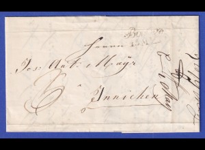 Österreich Geschäftsbrief mit Zweizeiler-Stempel Botzen 1849
