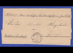 Österreich Dienstbrief mit Rundstempel INNSBRUCK STADT von 1875