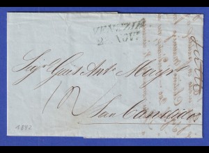 Österreich Geschäftsbrief mit Zweizeiler VENEZIA 1842