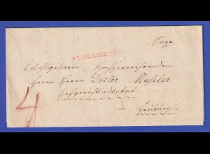 Baden Dienstbrief mit Rayon-Stempel ST.BLASIEN R.2 vom Jahre 1840