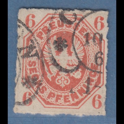 Preußen 6 Pfennig Mi-Nr. 15b gestempelt COELN, gepr. Wasels