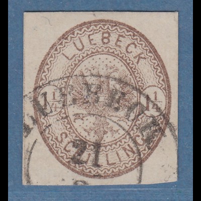 Lübeck 1864 Mi.-Nr. 13b gestempelt, bestens signiert Heitmann BPP