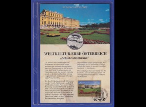 Österreich Silberne Medaille Weltkultur-Erbe Schloß Schönbrunn - Numis-Card 2002