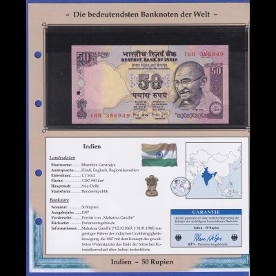 Indien 1997 Banknote 50 Rupien