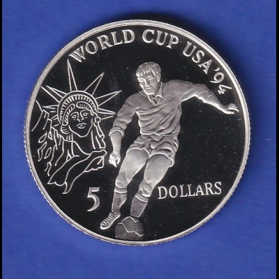 Silbermünze Niue (Savage Island) 1991 Fußball-WM USA 5 Dollars, 10g Ag500