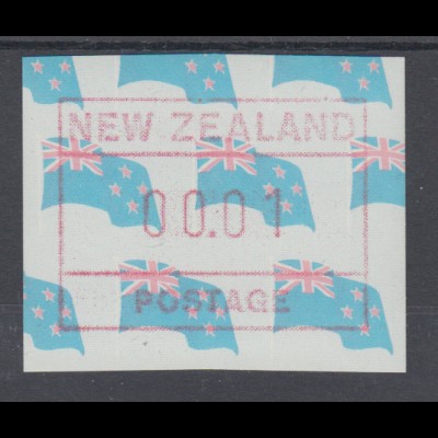Neuseeland Frama-ATM 3. Ausgabe 1988 Landesflagge Kleinwert 00.01 **, Mi.-Nr. 3