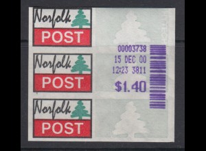 Norfolk-Insel ATM Typ 2 mit violettem Werteindruck $1,40, lang, Mi.-Nr. 1.2f **