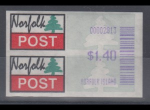 Norfolk-Insel ATM Typ 4 mit violettem Werteindruck $1,40, Mi.-Nr. 1.4f **
